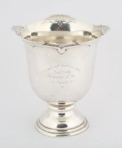 George V, silver cup of Regimental interest, with pierced border, engraved "Presented to the
