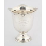 George V, silver cup of Regimental interest, with pierced border, engraved "Presented to the
