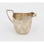 Victorian facet engraved flat bottom silver cream jug, 1.9 oozs 61 grams SILVER COLLECTION OF