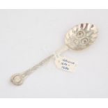 17th century trifid end silver spoon possibly Norwich the bowl with embossed decoration SILVER