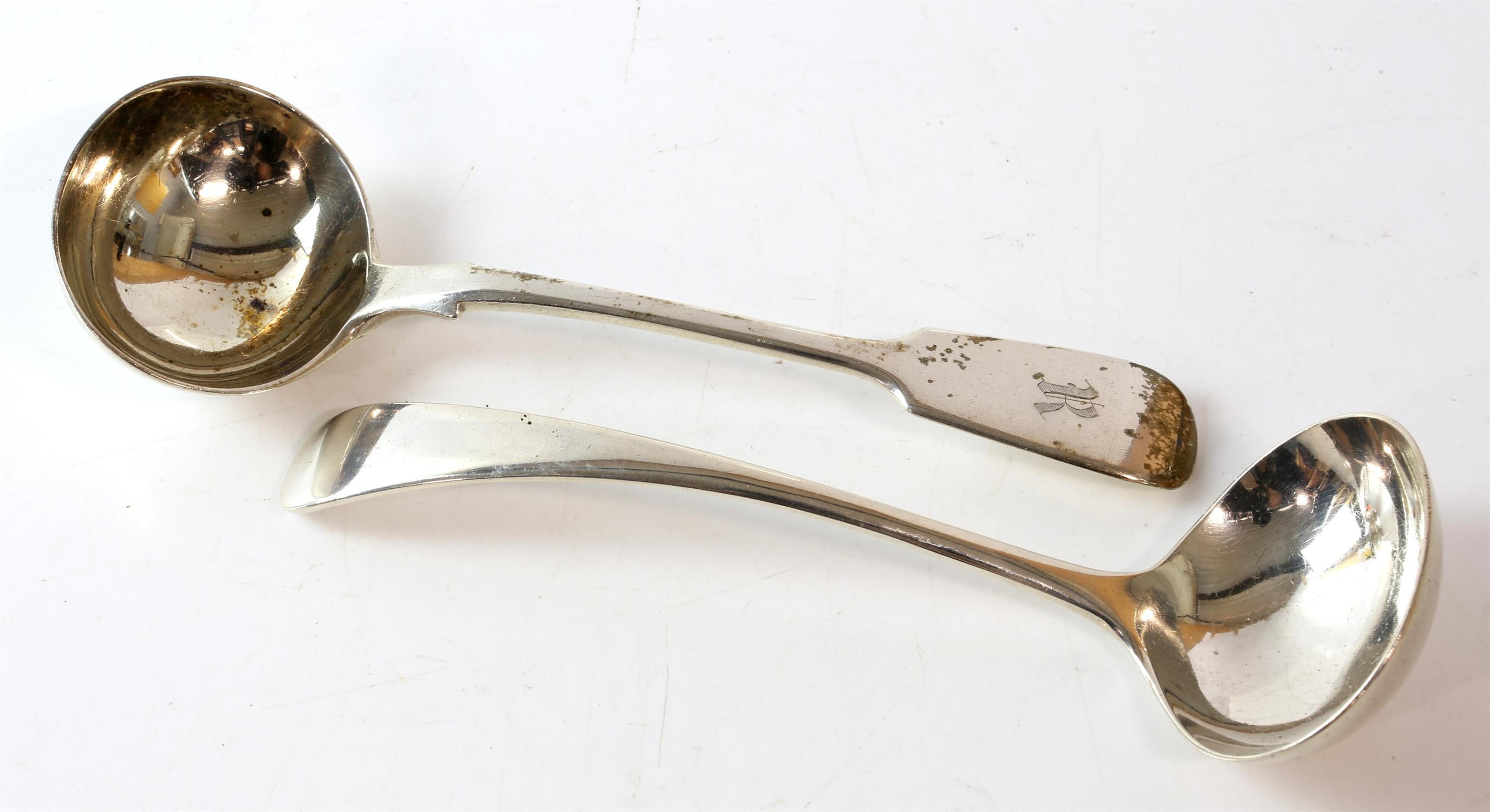 Victorian fiddle pattern silver and another Old English Pattern sauce ladle, 4.9 ozs 152 grams - Image 2 of 4