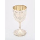 Victorian engraved silver goblet, 5.7 ozs 177 grams SILVER COLLECTION OF SIR RAY TINDLE CBE DL