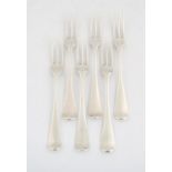 Six matching three pronged table forks. 11.4 ozs 356 grams SILVER COLLECTION OF SIR RAY TINDLE