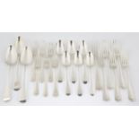 George III and later Old English pattern flawwre, various dates, comprising , two table spoons,