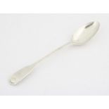 George III silver fiddle thread and shell pattern gravy spoon, 12", 31 cms, 5.5 ozs 173 grams