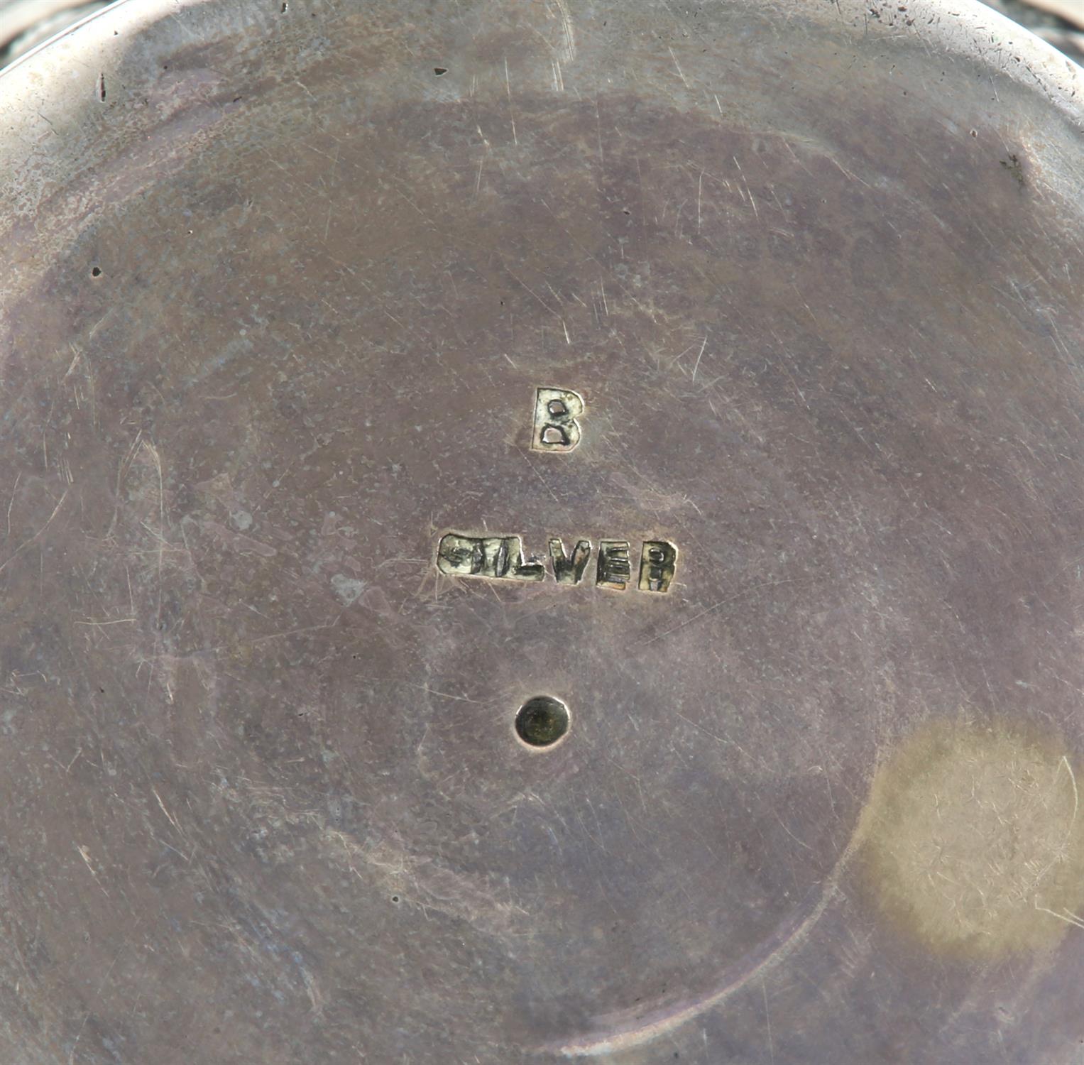 Indian silver bowl embossed with figures in an outdoor setting, marked 'SILVER' and a Persian white - Image 4 of 4