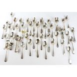 Approximately forty, George III and later silver teaspoons, 26 ozs 807 grams SILVER COLLECTION