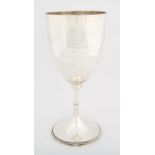 George V silver trophy goblet shaped cup of Regimental interest Sheffield 1903,