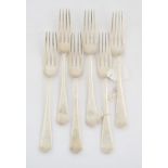 Six George V Old English Pattern silver table forks. London 1933, 11.2 ozs, 349 grams SILVER