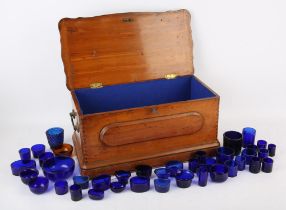 A box with contents, blue glass liners SILVER COLLECTION OF SIR RAY TINDLE CBE DL 1926-2022 The