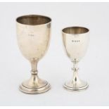Two silver goblet shaped cups, 4.6 ozs 146 grams SILVER COLLECTION OF SIR RAY TINDLE CBE DL