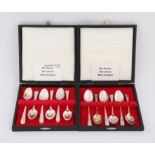 Twelve Georgian bright cut silver teaspoons in two cases SILVER COLLECTION OF SIR RAY TINDLE CBE