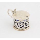 Victorian round pierced silver mustard pot, (matched liner), 5 ozs 157 grams SILVER COLLECTION