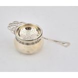 George V silver tea strainer with stand, Birmingham 1936, 2.3 ozs 71 grams SILVER COLLECTION OF
