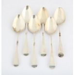 Six Exeter 1826, George IV Old English pattern dessert spoons by Joseph Hicks 4.9 ozs 154 grams