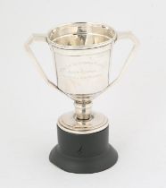 Two handled silver trophy cup engraved "1st Bn The Devonshire Regiment inter company shooting