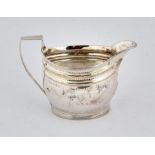 George III silver cream jug with decorated bands, London 1800, 4.6 ozs 143 grams SILVER