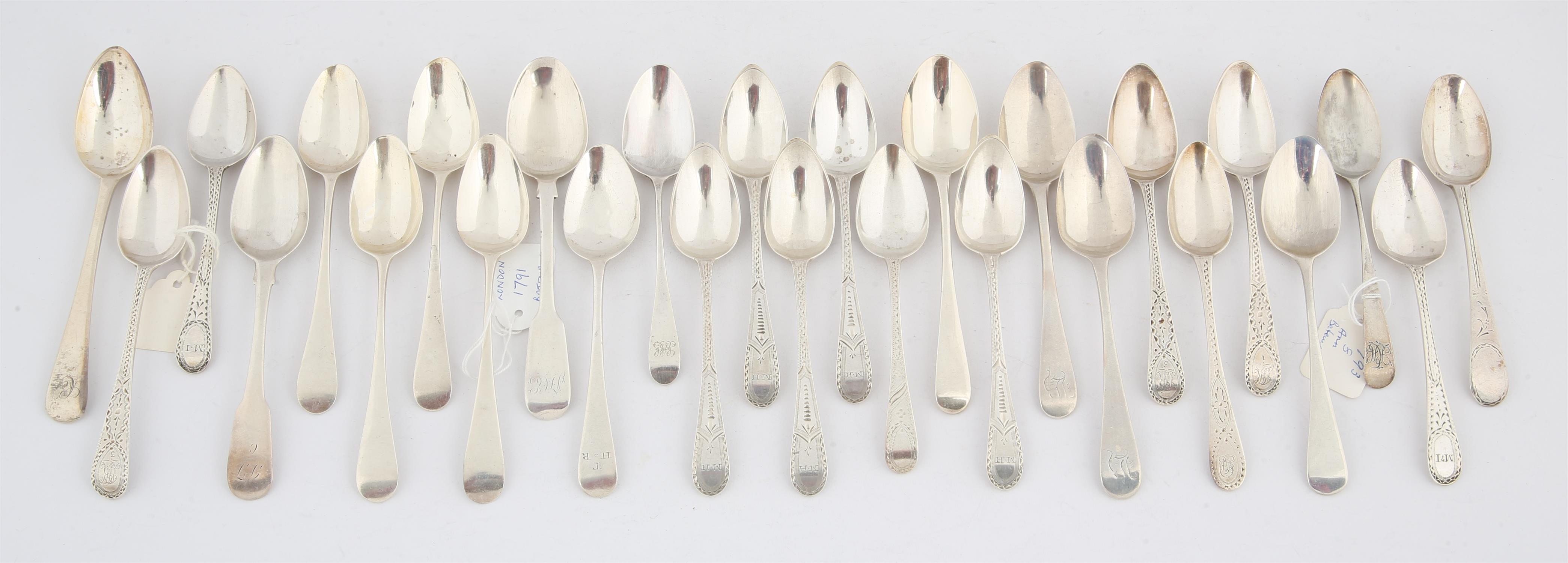 Twenty seven various George III and later small silver spoons, 12.5 ozs 390 grams SILVER