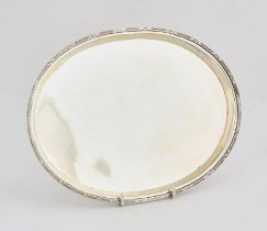George V oval silver waiter by Mappin and Webb London, 1925, 28 cms wide, 12.7 ozs 395 grams