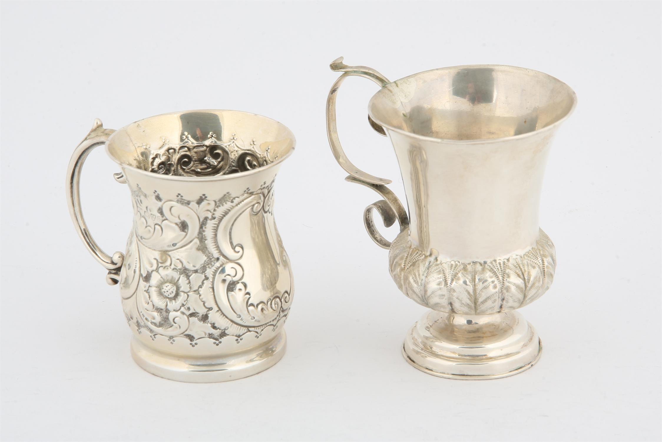 Two Victorian silver Christening mugs, 4 ozs 125 grams SILVER COLLECTION OF SIR RAY TINDLE CBE