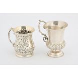 Two Victorian silver Christening mugs, 4 ozs 125 grams SILVER COLLECTION OF SIR RAY TINDLE CBE