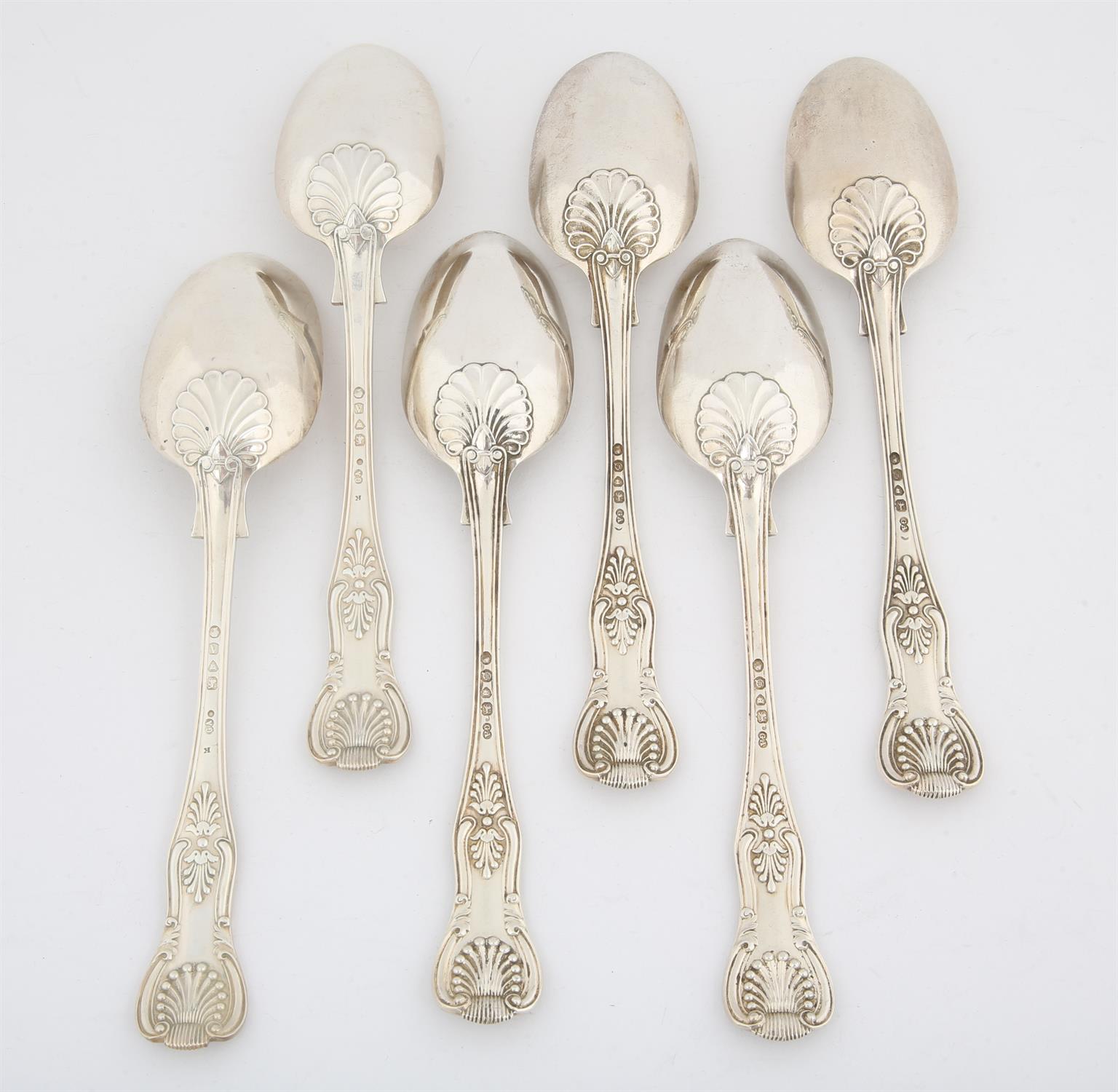 Matched kings pattern Victorian silver, double struck table spoons, two different dates, - Image 4 of 4