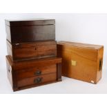Two mahogany boxes, two oak canteens and another box SILVER COLLECTION OF SIR RAY TINDLE CBE