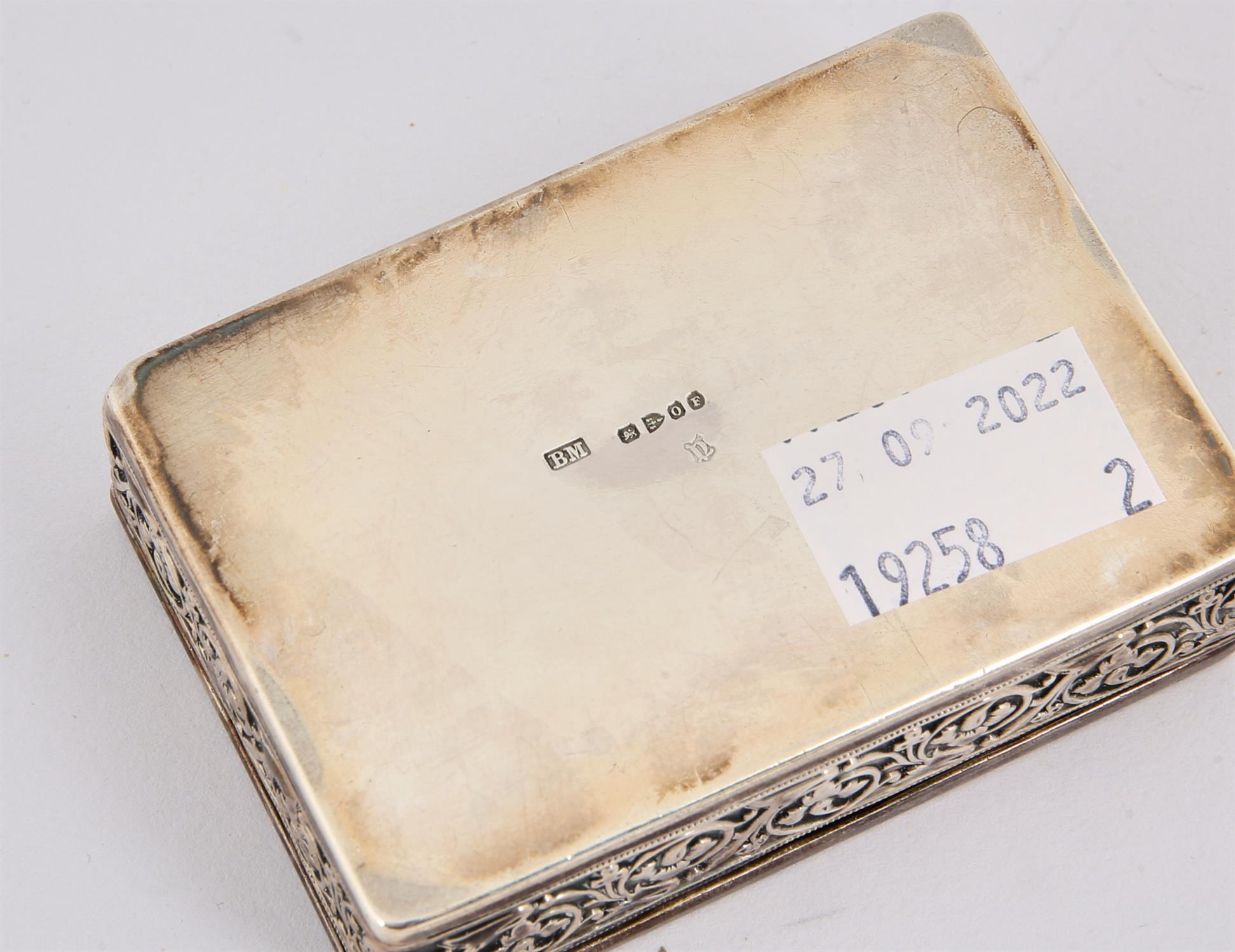 Continental silver box, probably Dutch, with embossed figural decoration, Chester import marks, - Image 2 of 2