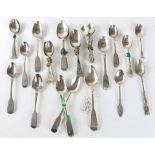 Large quantity of George III and later silver tea and other spoons, approx thirty 13.