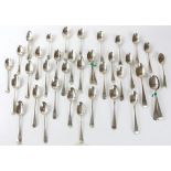 Approximately forty, George III and later silver teaspoons, 16.2 ozs 505 grams SILVER COLLECTION