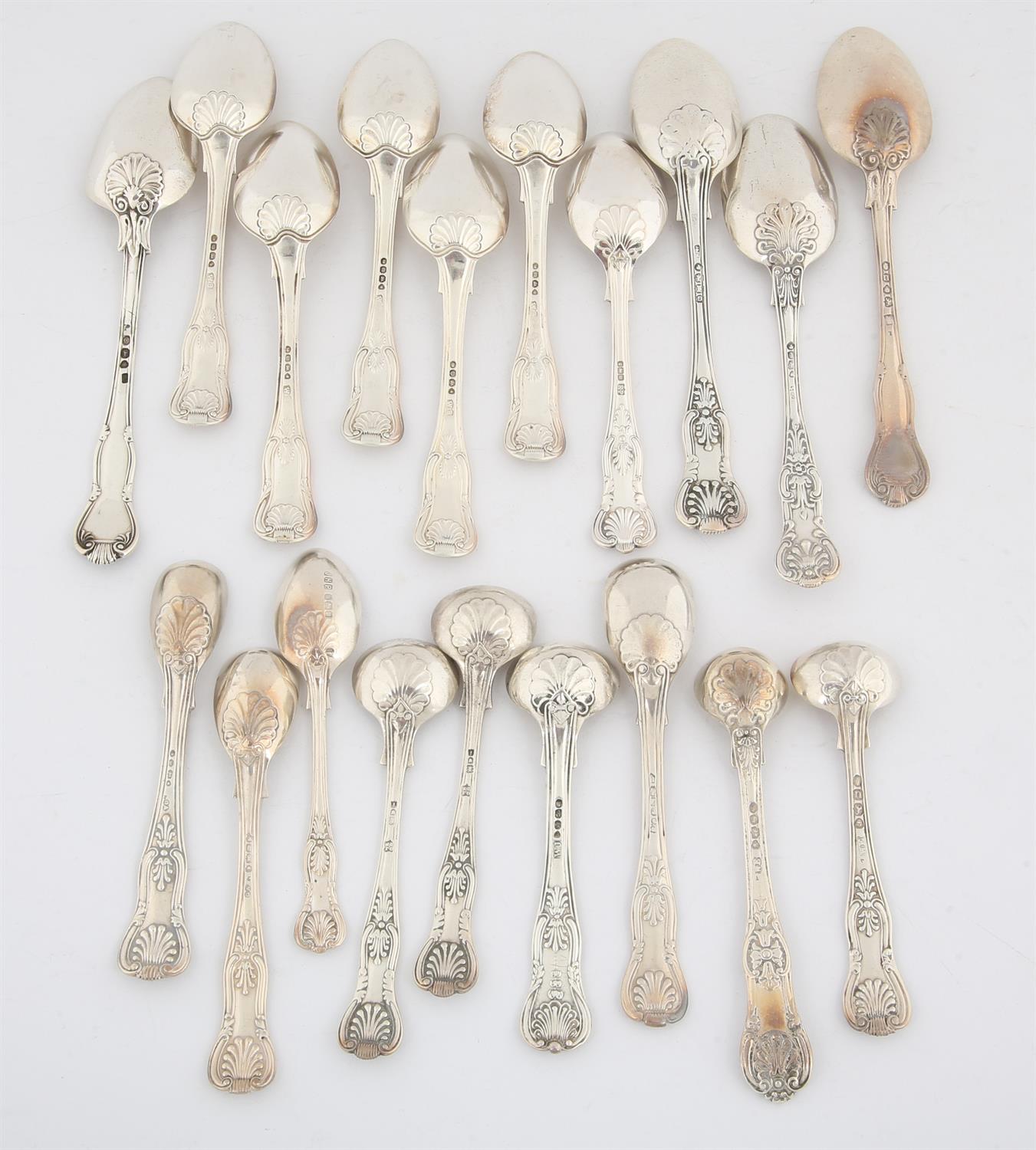 Nineteen various silver Kings pattern small spoons, SILVER COLLECTION OF SIR RAY TINDLE CBE DL - Image 2 of 2