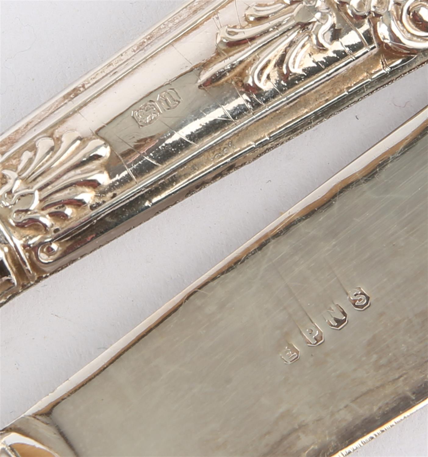 Cased set of six fish silver handled knives and forks SILVER COLLECTION OF SIR RAY TINDLE CBE - Image 2 of 2