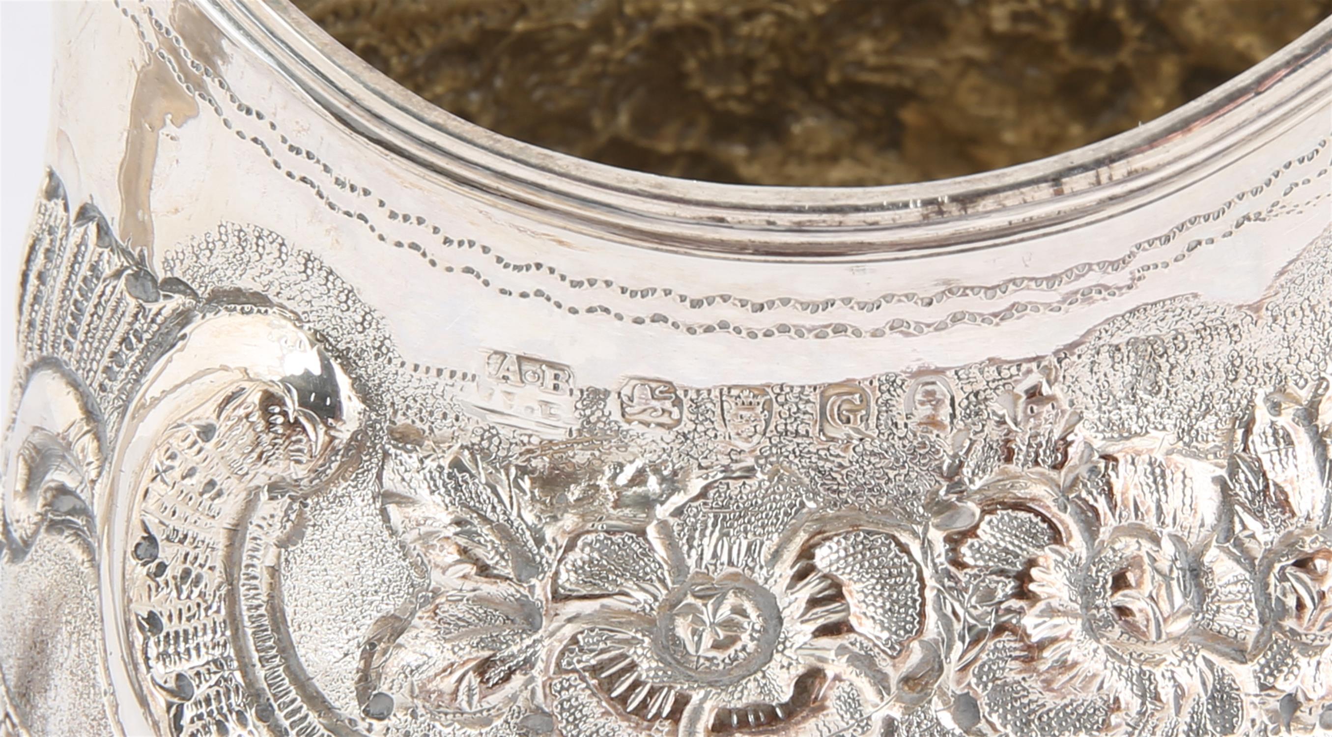 George III, silver cream jug decorated with flowers foliage and scrolls, London 1802, - Image 2 of 2