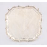 George V silver salver on three feet, Chester 1919, 12", 18.3 ozs SILVER COLLECTION OF SIR RAY