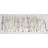 Approximately thirty eight Continental forks (mostly silver), 68 ozs, 2120 grams SILVER