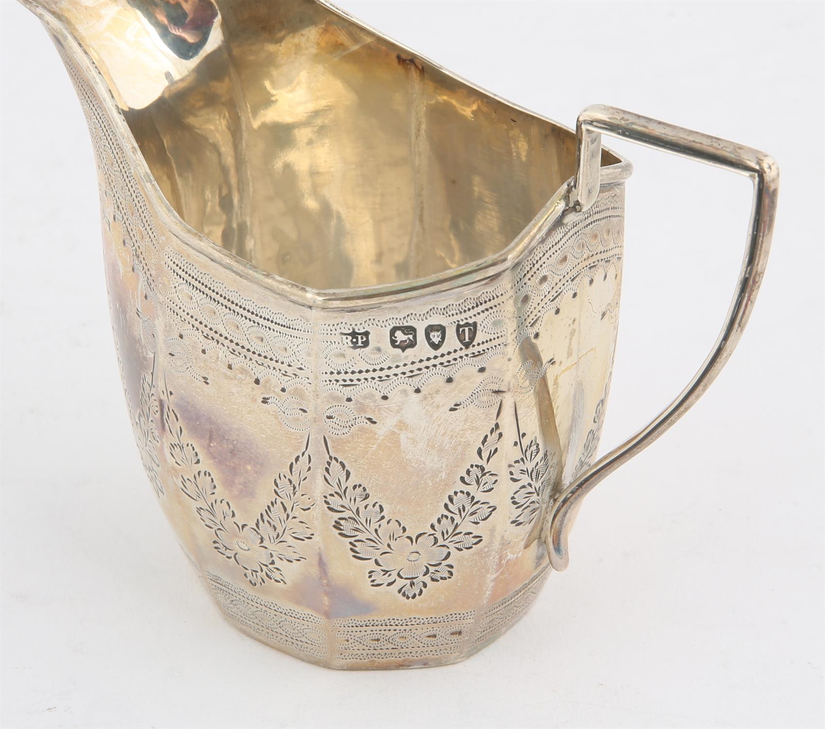 Victorian facet engraved flat bottom silver cream jug, 1.9 oozs 61 grams SILVER COLLECTION OF - Image 2 of 2