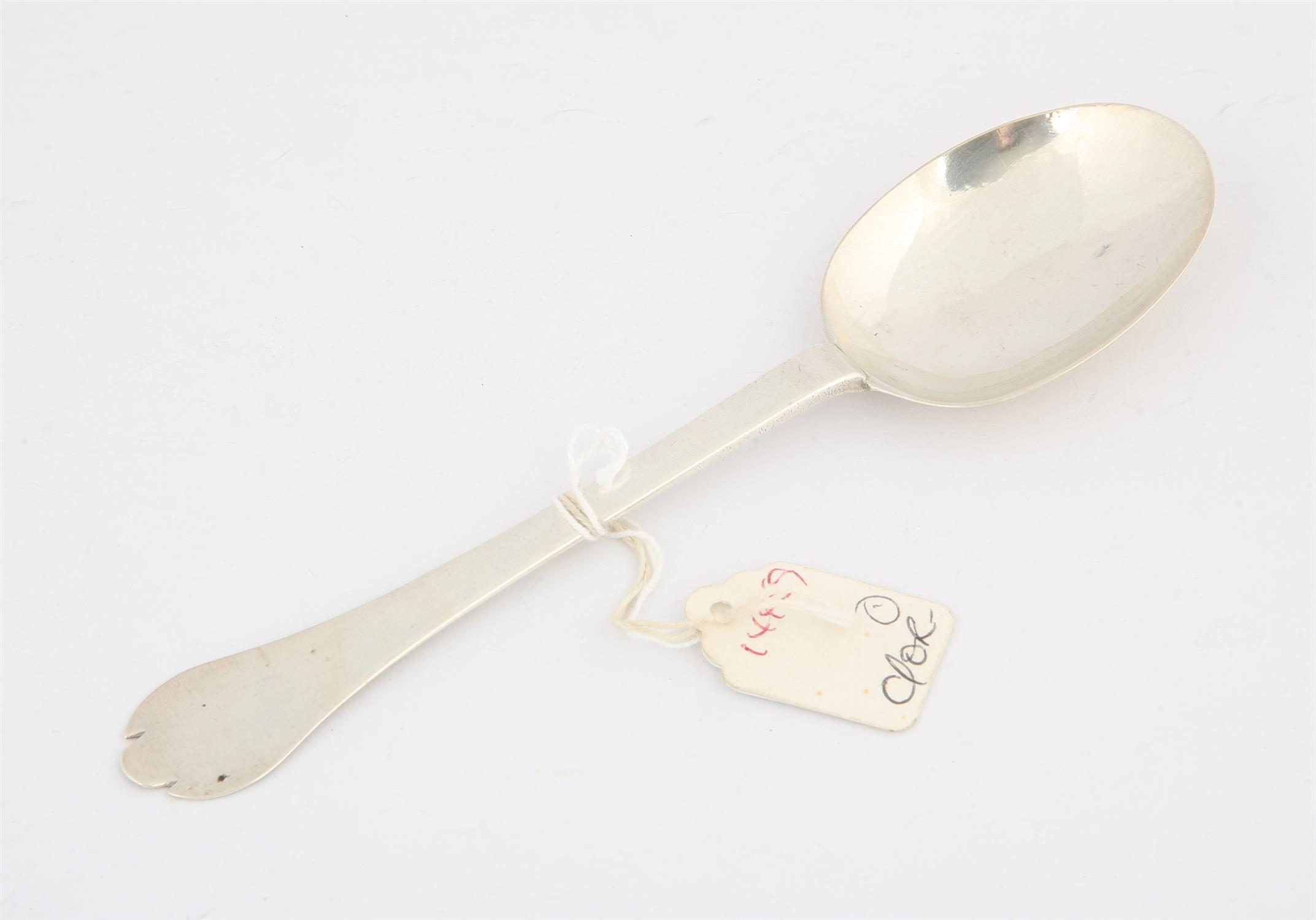 Late 17th/early 18th century trifid end silver rat-tail spoon SILVER COLLECTION OF SIR RAY