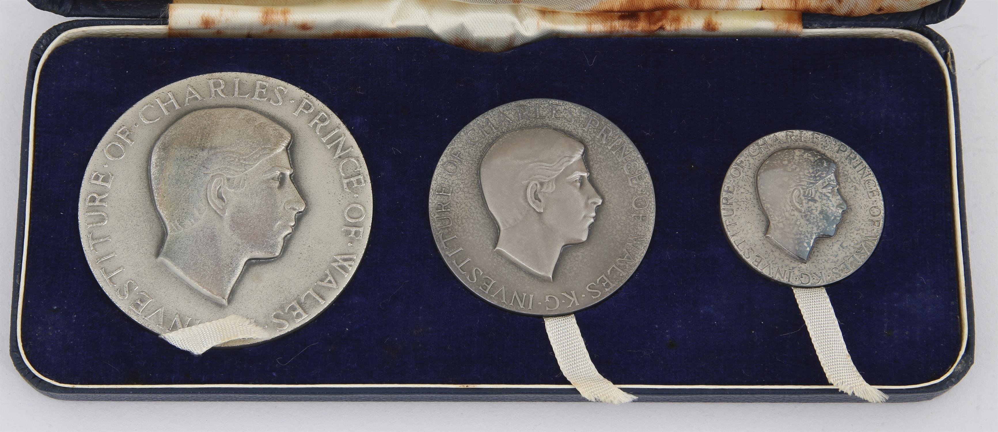 1969 Britannia silver Prince of Wales Investiture three-piece coin set by John Pinches of London, - Image 2 of 6