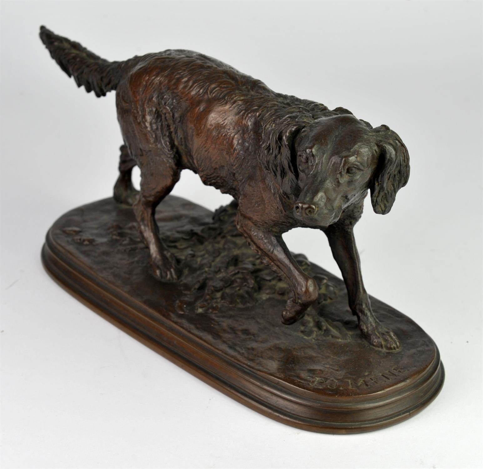 After P J Mene, Chien Epagneul Francais, a dog, signed to cast, foundry stamp for Suisse Freres, 17. - Image 2 of 3