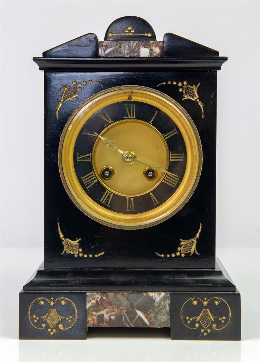 Edwardian mahogany balloon clock the two train French movement by Couillet Freres, - Image 2 of 28