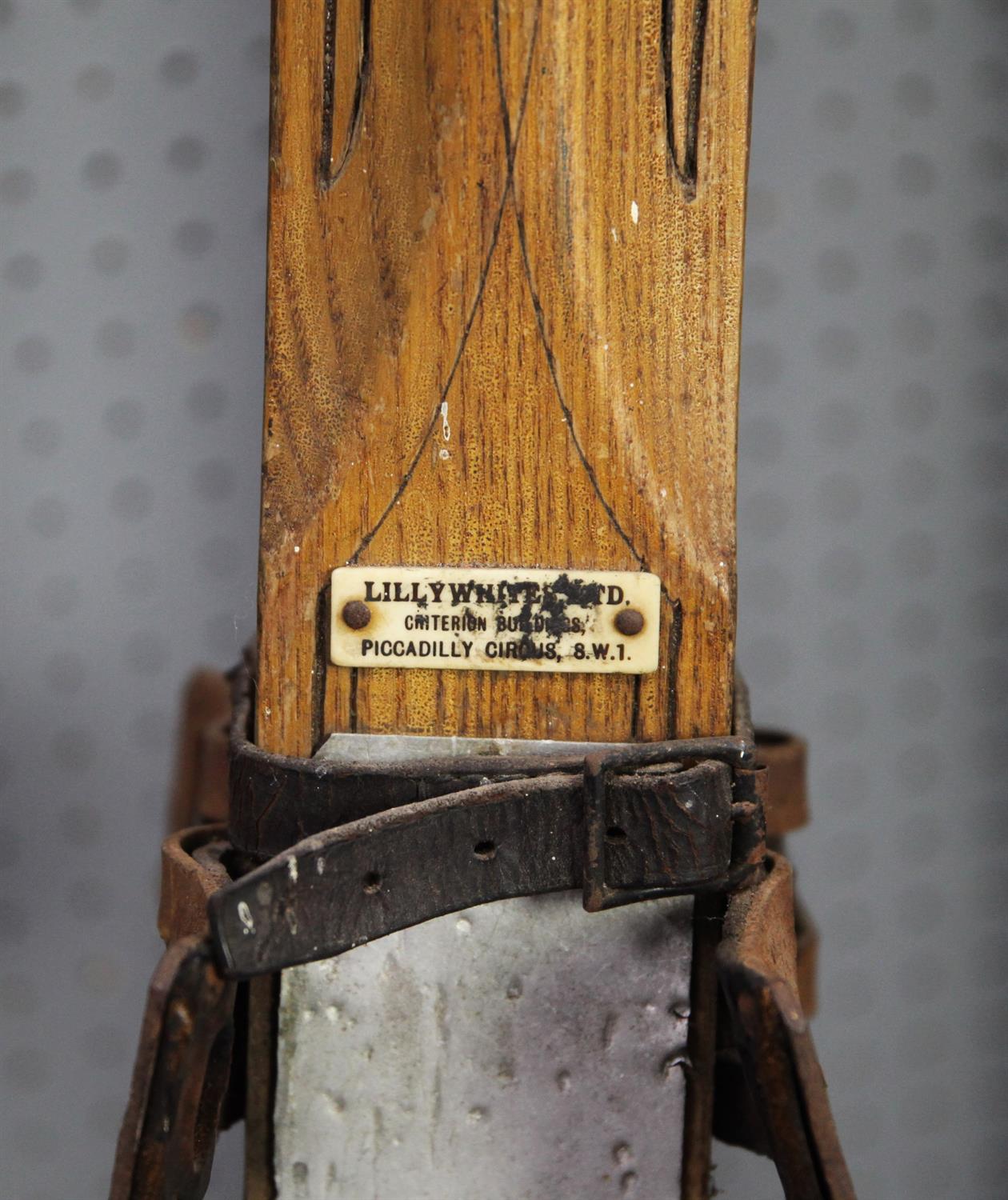 Pair of vintage cross country skis, with label for Lillywhites Ltd, 224cm, another similar pair, - Image 2 of 4