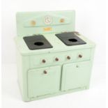 Childs tin plate Amersham range cooker with twin hobs and two ovens, h32.5 x w31.5 x d19cm,