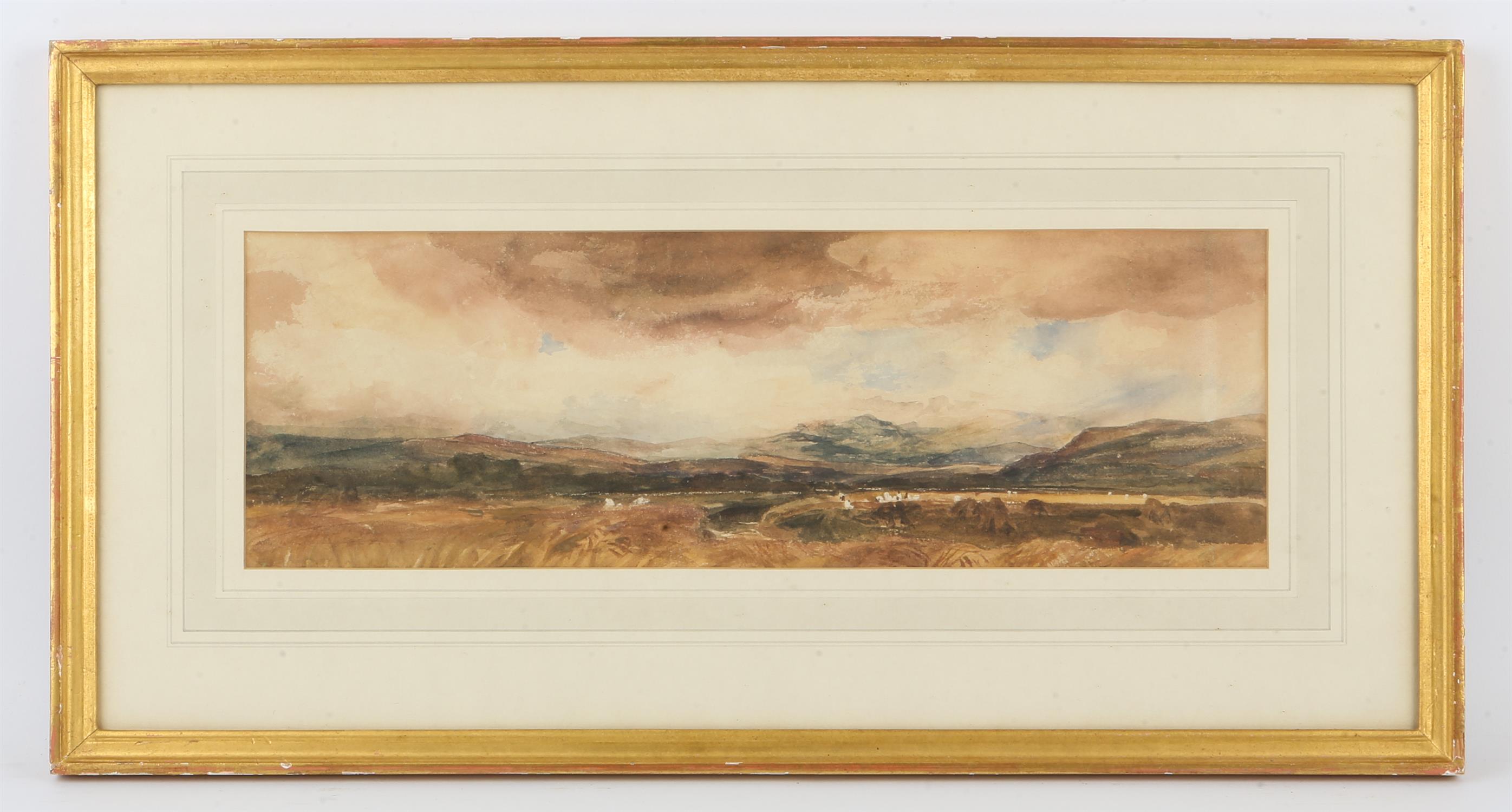 Peter De Wint (British, 1784-1849), 'The Cornfields, Storm Approaching', watercolour, unsigned,