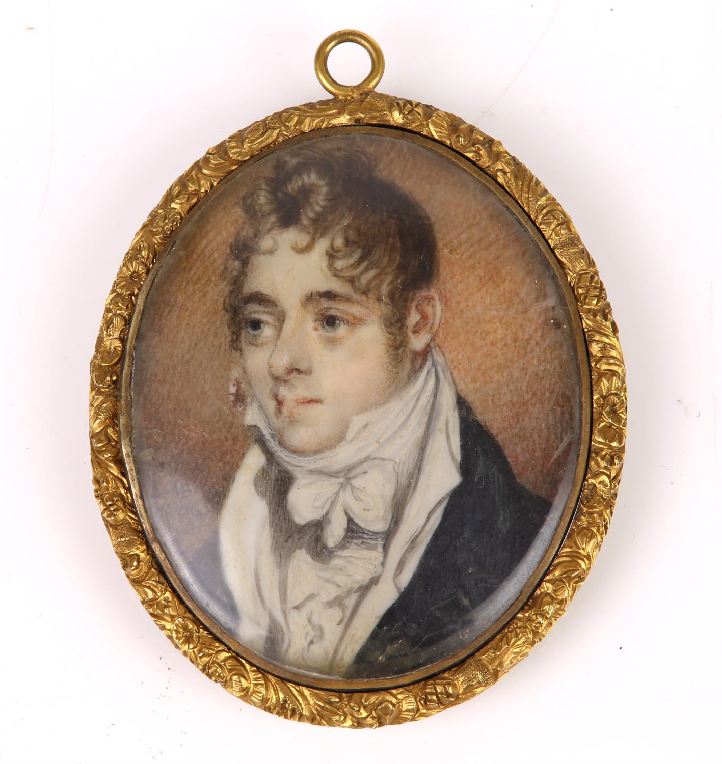 Oval miniature portrait of a Georgian gentleman signed with the initials, N B and dated 1806