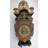 A Dutch Freise Stoel clock, late 19th/early 20th Century, with pierced armorial cresting,,