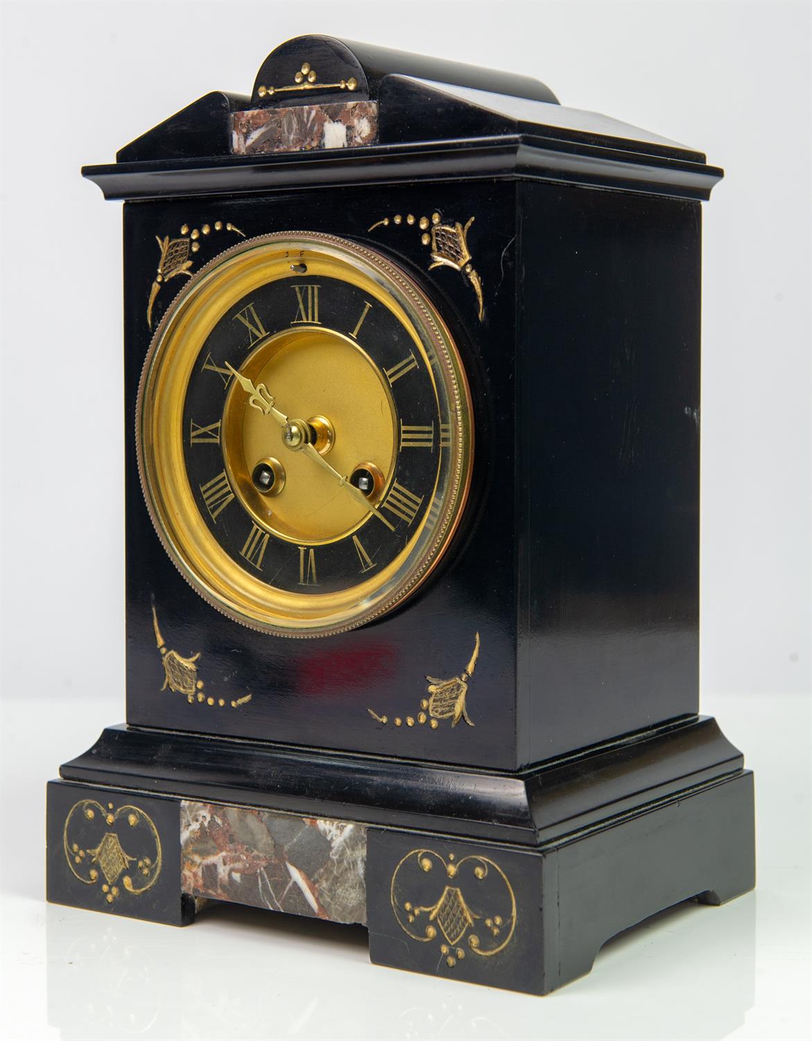 Edwardian mahogany balloon clock the two train French movement by Couillet Freres, - Image 4 of 28