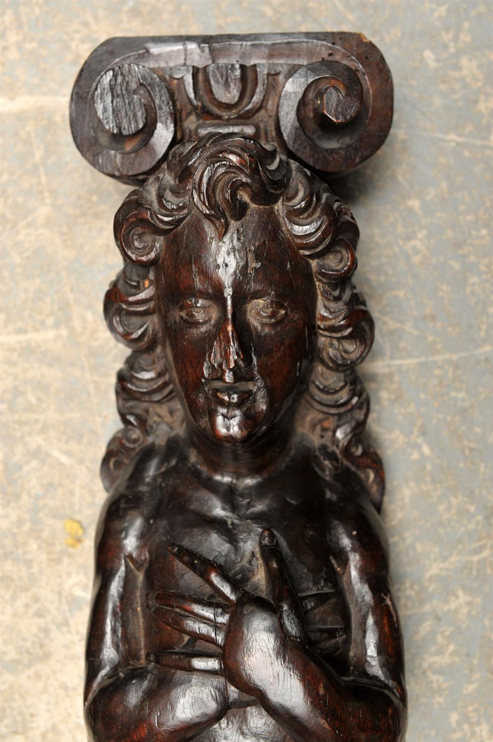 Two female caryatid figures, late 19th Century, 46cm high x 12.5cm wide x 9cm deep, - Image 7 of 9