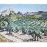 Gerard Isirdi (b. 1950), 'Route d'Aureille', 2014, oil on canvas, signed lower left, 81 x 100cm,