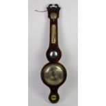 Mahogany and line strung barometer, 19th Century by Pini, 13 Baldwin Gardens, 99cm high