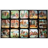 Peter Pan. A complete set of 24 coloured glass magic lantern slides numbered 1 - 24.